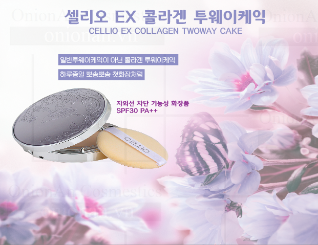  Phấn Phủ Cellio Ex Collagen Twoway Cake SPF30 PA+++
